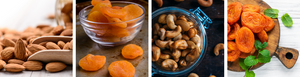INTERESTING FACTS AND HEALTH BENEFITS OF ALMONDS, CASHEW, TURKISH APRICOTS, AND DRIED PEACHES.