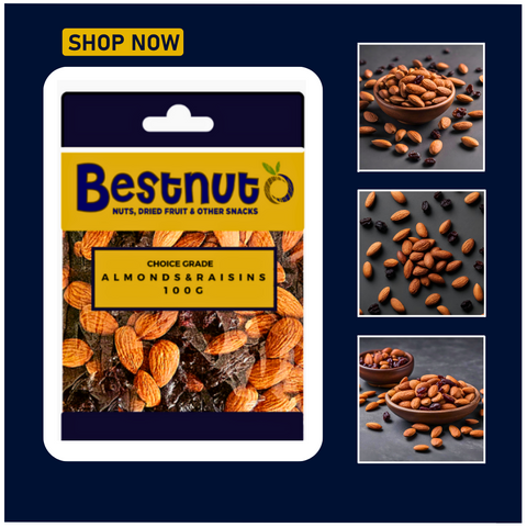 Almonds and Raisins 100G | Bestnut. Ace Nut Traders (PTY) LTD.