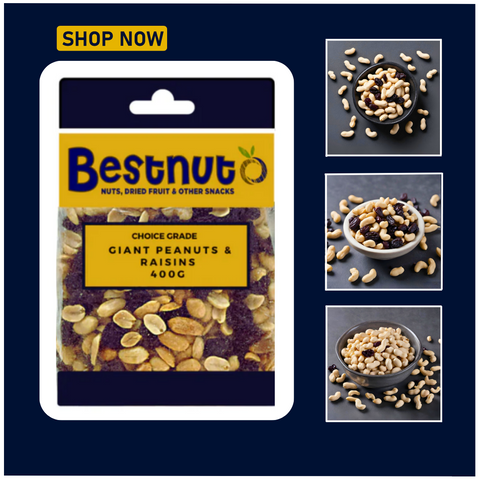 Giant Peanuts & Raisins 400G | Bestnut. Ace Nut Traders (PTY) LTD.